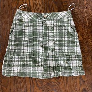 green plaid skirt
